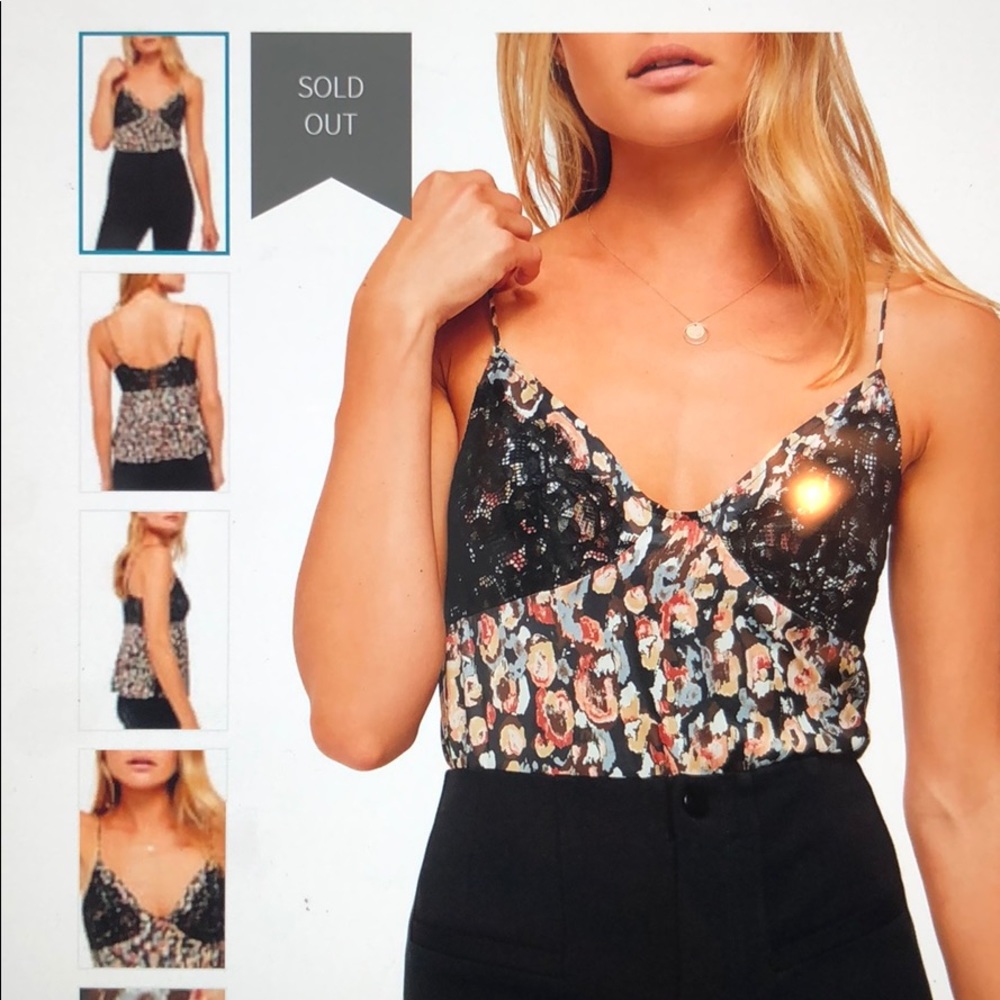 Free People Printed Lace Cami